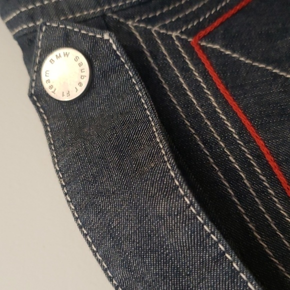 BMW Sauber F1 Team Denim Jacket Women's Medium Light Blazer Zipper - Picture 7 of 13